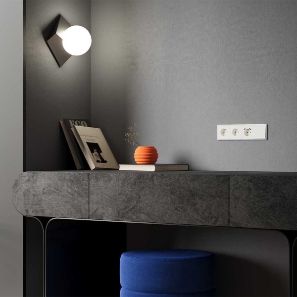 Клавиша для выключателя/переключателя одноклавишного с подсветкой, S70 (хлопок) Voltum VLS000213