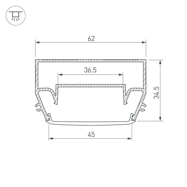 Профиль Arlight STRETCH-S-50-CEIL-CENTER-2000 040700