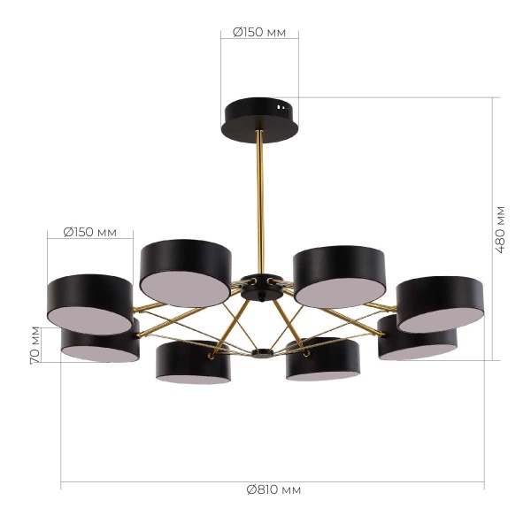 Потолочная светодиодная люстра Evoluce Valle SLE6005-402-08