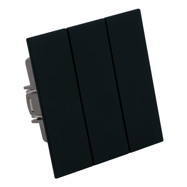 Выключатель 3-клавишный (механизм), Stekker, 250В, 10А Мия, RSW10-3108-05, черный бархат 50444