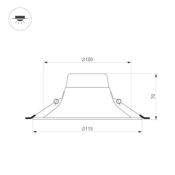 Встраиваемый светодиодный светильник Arlight MS-Blizzard-Built-R115-10W Warm3000 036609