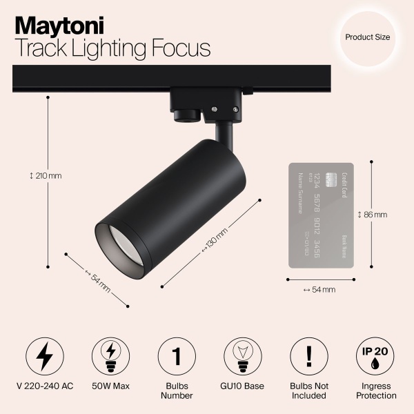 Трековый светильник Maytoni Track TR004-1-GU10-B