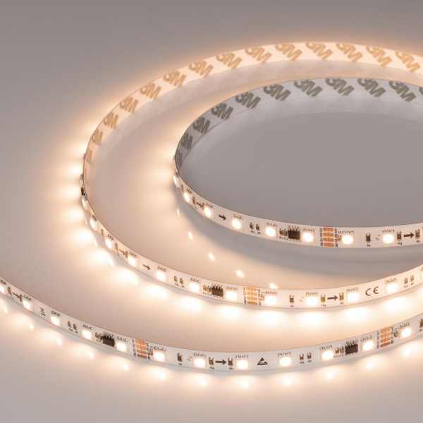 Светодиодная лента Arlight 15W/m 60LED/m 5060SMD теплый белый 5M SPI-B60-10mm 24V Warm3000-PX6-RAM 039040