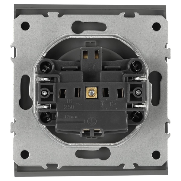 Розетка ЭРА Arktik 16-2103-06 с заземлением 2P+E Schuko со шторками с крышкой 16А-250В графит Б0070439