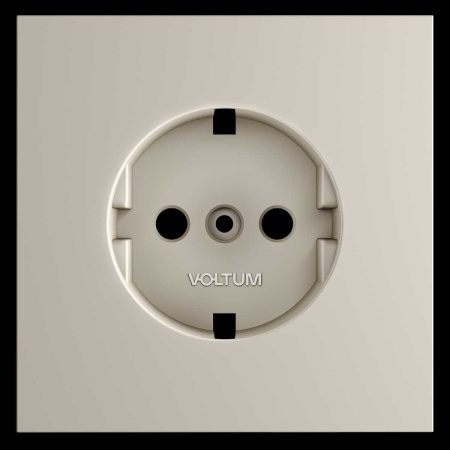 Накладка для розетки с заземлением S70 (кашемир) Voltum VLS000603
