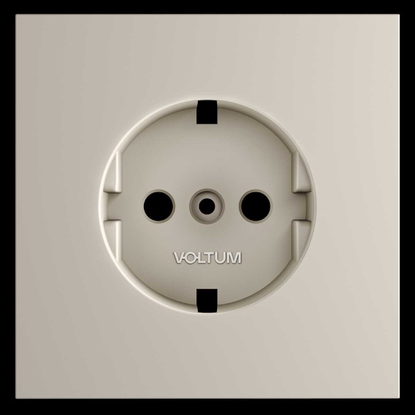 Накладка для розетки с заземлением S70 (кашемир) Voltum VLS000603
