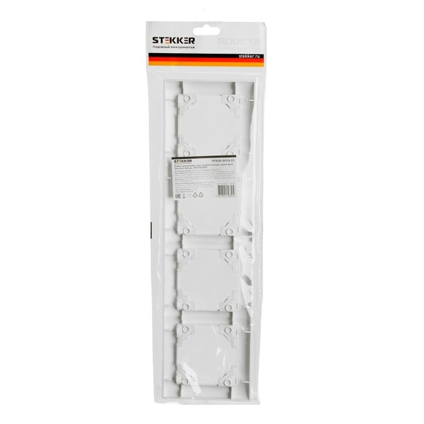 Рамка 4-постовая Stekker Эрна Элегант белый PFR00-9014-01 49659