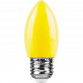 Лампа светодиодная Feron E27 1W желтый Свеча Матовая LB-376 25927