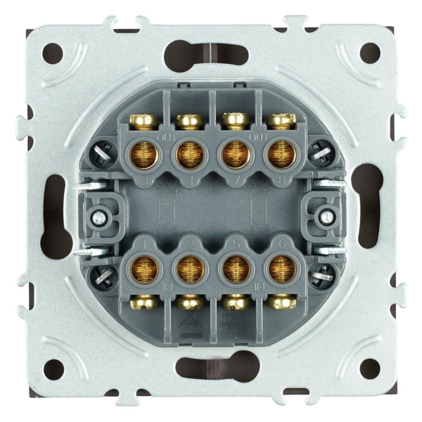 Переключатель перекрестный 2-клавишный (механизм), Stekker, 250В, 10А Эмили, RSW10-5111-09, антрацит, soft touch 50164