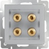 Акустическая розетка Werkel х4 серебряный WL06-AUDIOx4 4690389059292