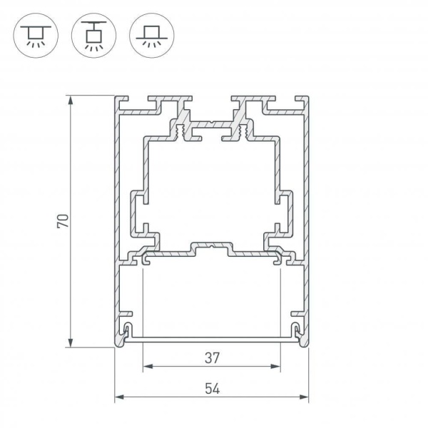 Профиль Arlight S2-Line-5470-2500 Seamless Anod 029440