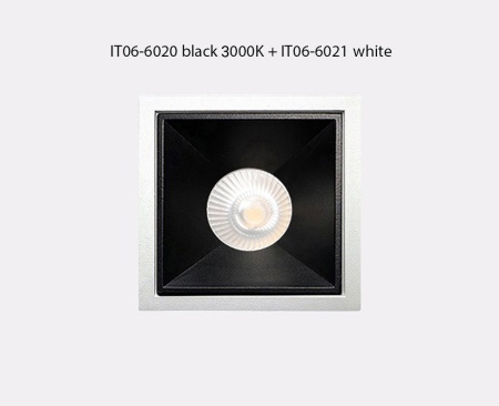 Встраиваемый светодиодный светильник Italline IT06-6020 black 3000K