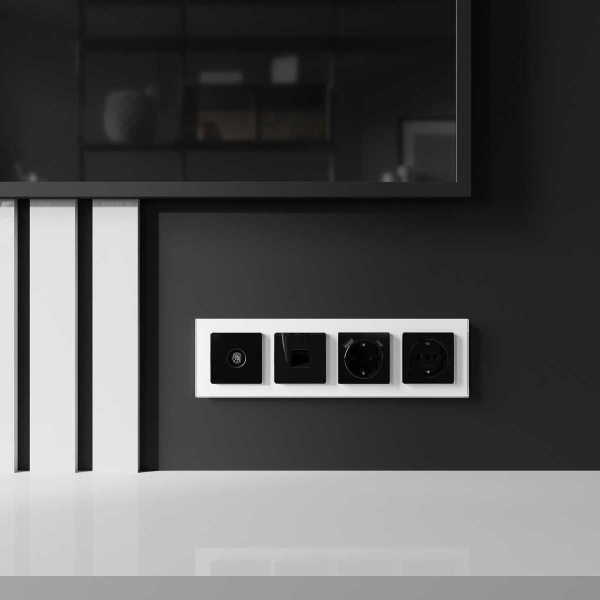 ТВ-розетка Werkel оконечная черный акрил W1183048 4690389197765