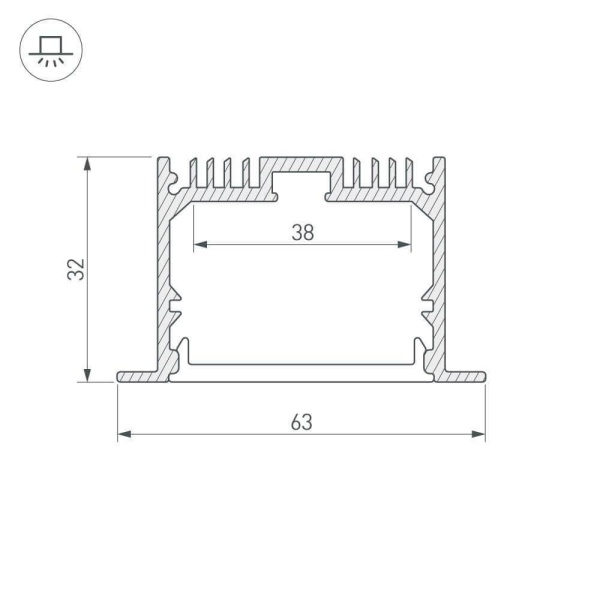 Профиль Arlight SL-LINIA62-F-2000 ANOD 019292