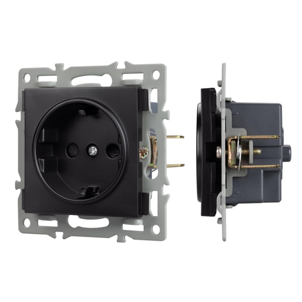 Механизм электрической розетки SCT-MEU1-PL-BK (250V, 16A) Arlight 043731