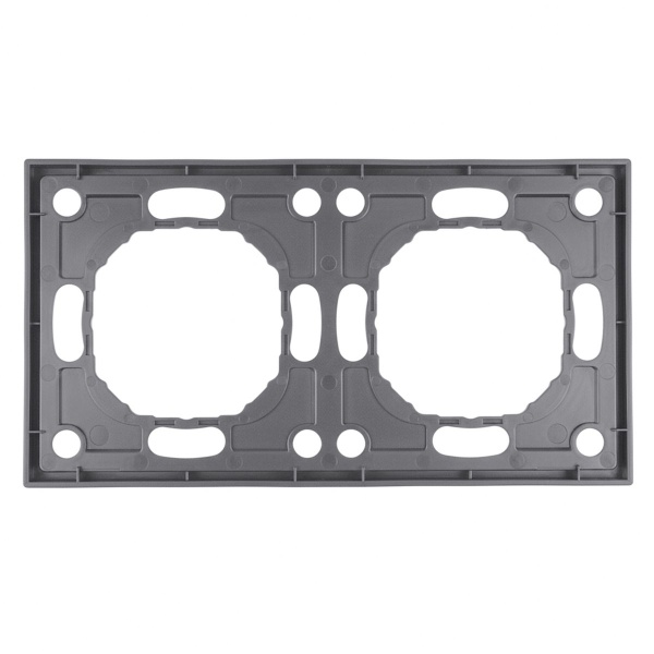 Рамка STEKKER, PFR00-5002-10 2-местная, серия Эмили, платиново-серый, soft touch 49963