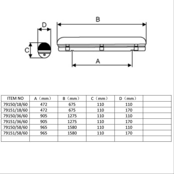 Потолочный светильник Lucide Linea Aqua 79151/58/60