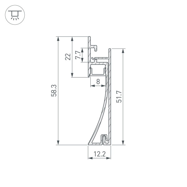 Профиль встраиваемый Arlight Plintus-H58-F-2000 White 045297