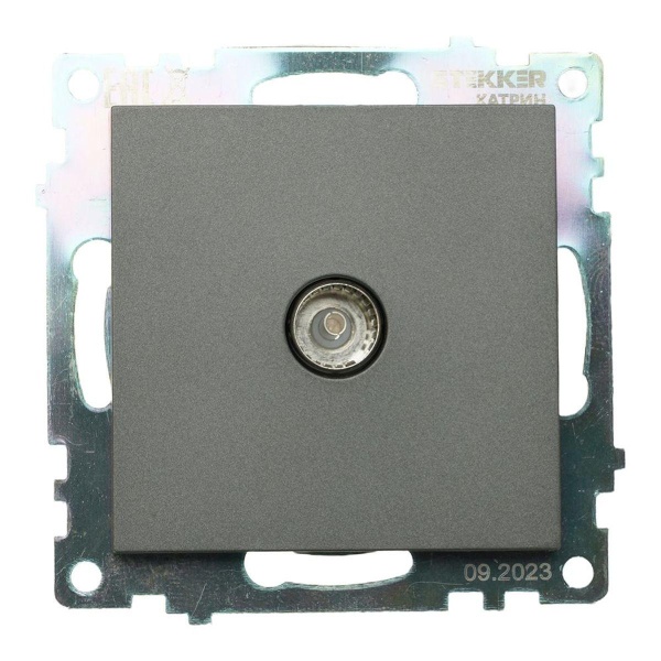 ТВ-розетка Stekker Катрин графит GLS00-7108-06 49419