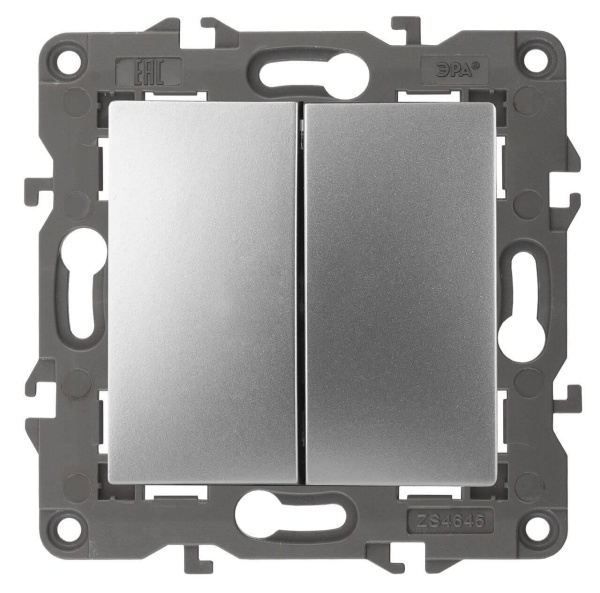 Переключатель двухклавишный ЭРА Elegance 10AX 250V 14-1106-03 Б0034245 Переключатель двухклавишный ЭРА Elegance 10AX 250V 14-1106-03 Б0034245