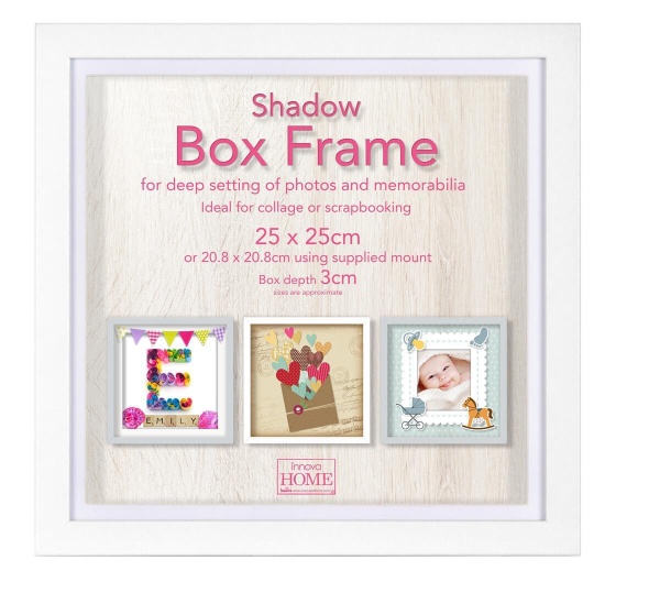 Фоторамка Innova PI09908 Ф/рамка 25*25cm Shadow Box White (окно 21*21см), белый, МДФ (6/216) Б0046304