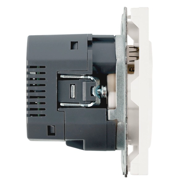 Розетка 1-местная з/ш с/з 16А + USB + Type C (механизм), Stekker, 250В, 20W Эмили, белый фарфор, soft-touch, RST16-5119-01 50217