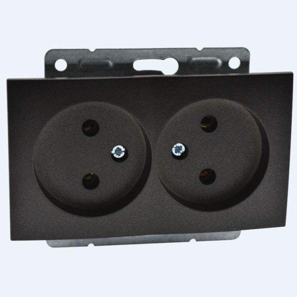 Розетка 2К двойная Mono Electric Despina/ Larissa 16A 250V винтовое подключение графит 500-002005-121 Розетка 2К двойная Mono Electric Despina/ Larissa 16A 250V винтовое подключение графит 500-002005-121