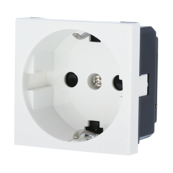 Розетка LK Studio с з/к, со шторками глянцевая поверхность (белый) LK45 851104-1