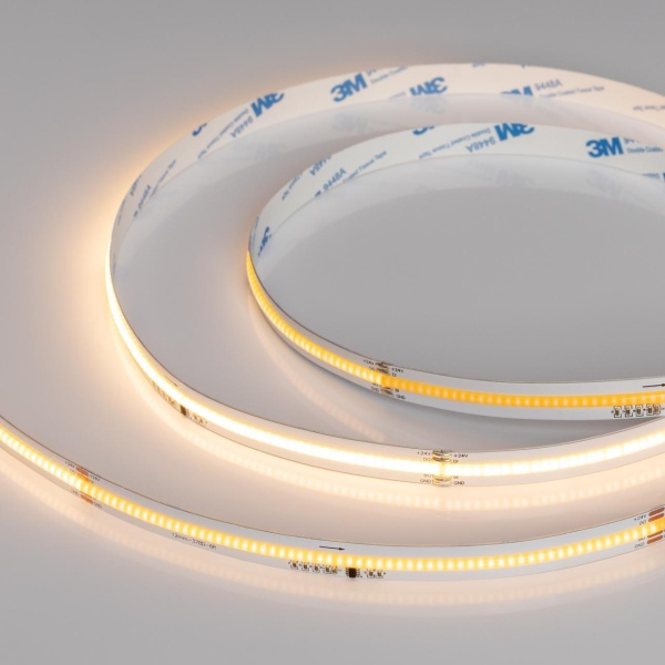Светодиодная лента Arlight 7W/m 378LED/m CSPSMD теплый белый 5М SPI-COB-X378-12mm 24V 041737