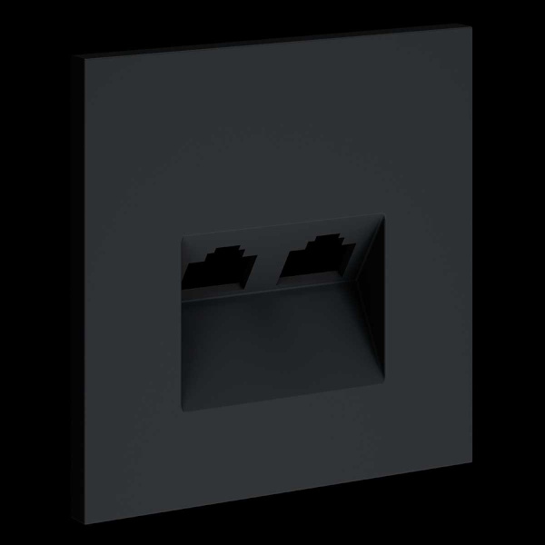 Накладка для розетки компьютерной двойной RJ45+RJ45 кат.6, S70 (графит) Voltum VLS001407