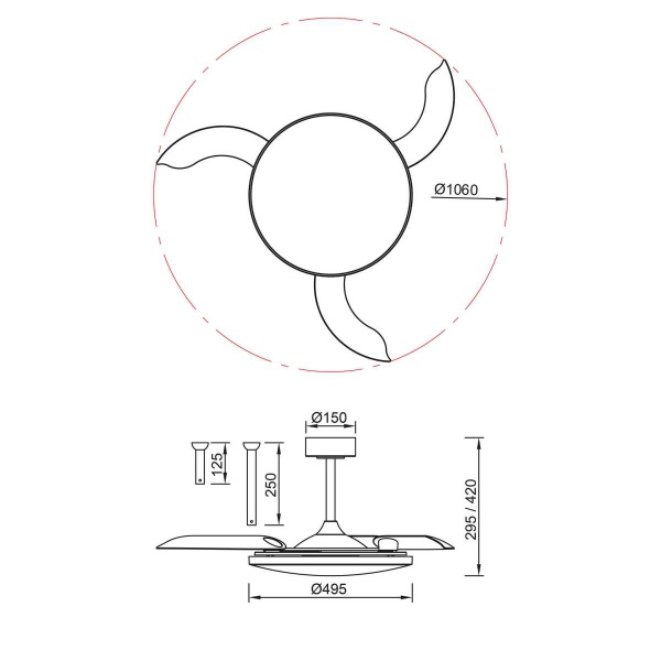 Люстра-вентилятор Mantra SLIM FAN 9055
