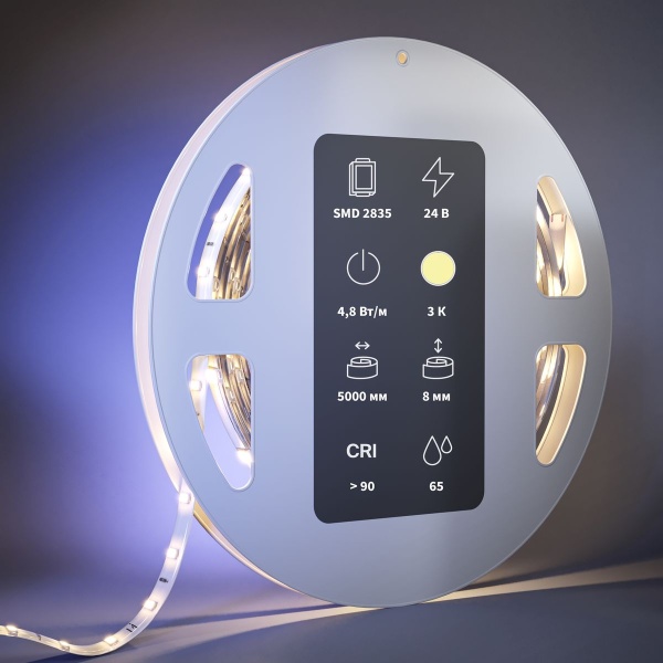 Светодиодная влагозащищенная лента Maytoni 4,8W/m 60LED/m 2835SMD теплый белый 5M 201013
