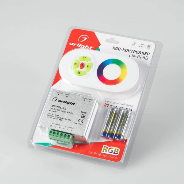 Контроллер Arlight LN-RF5B-Sens White 016487 Контроллер Arlight LN-RF5B-Sens White 016487