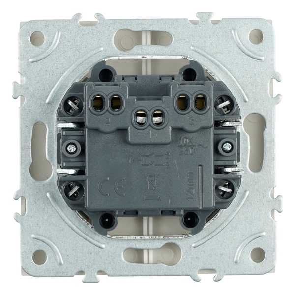 Выключатель 2-клавишный (механизм), Stekker, 250В, 10А Эмили, RSW10-5104-08, кашемир, soft touch 49892