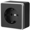 Розетка с заземлением Werkel Gallant черный/хром W5071035 4690389164514