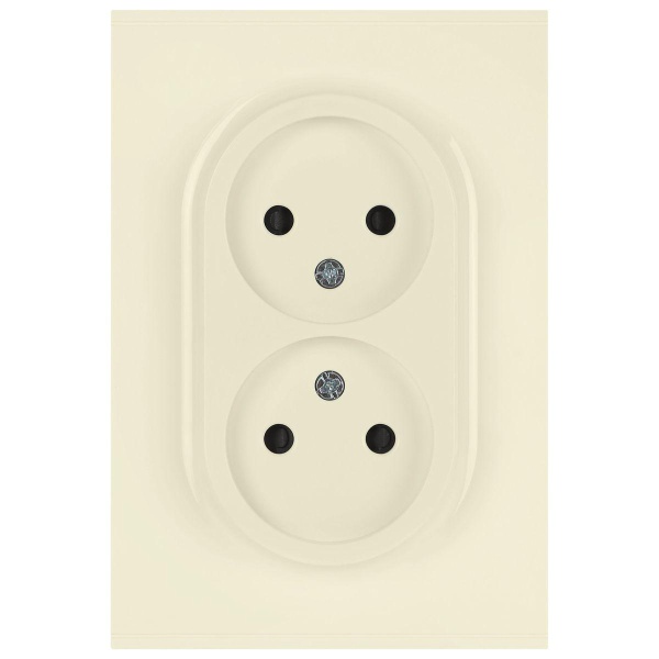 Розетка ЭРА Arktik 16-2107-02 без заземления двойная 2X2P 16А-250В слоновая кость Б0071682