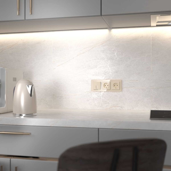 Выключатель двухклавишный проходной с подсветкой Werkel айвори акрил W1122143 4690389197055