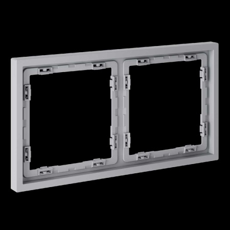 Рамка пластиковая S70 на 2 поста, (серый) Voltum VLS100216