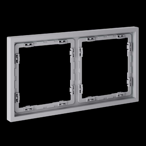 Рамка пластиковая S70 на 2 поста, (серый) Voltum VLS100216