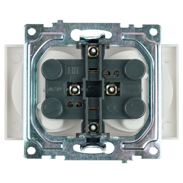 Розетка двойная 2P Stekker Катрин со шторками белый GLS10-7113-01 39573