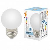 Лампа декоративная светодиодная (UL-00005806) Volpe E27 1W 6000K матовая LED-G45-1W/6000K/E27/FR/С