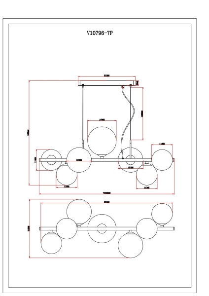 Подвесная люстра Moderli Renny V10796-7P