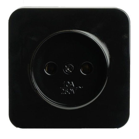 Розетка 2P Stekker София черный MST10-11-02 49313