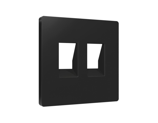 Лицевая панель для компьютерной/телефонной двойной розетки, черный Ambrella Volt AP8121