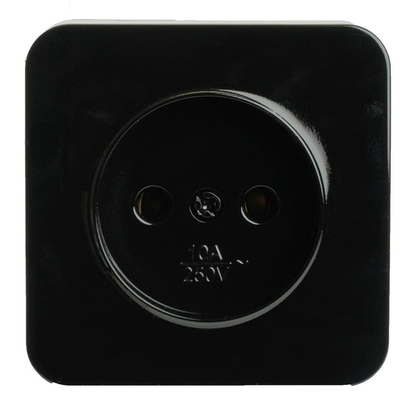 Розетка 2P Stekker София черный MST10-11-02 49313